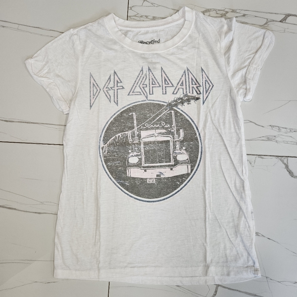 Karma White and Black Short Sleeve Tee with Vintage Graphic